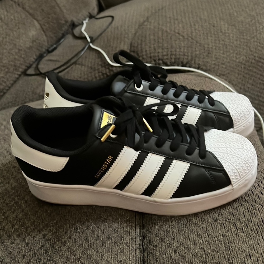 Adidas three star platform shell toes